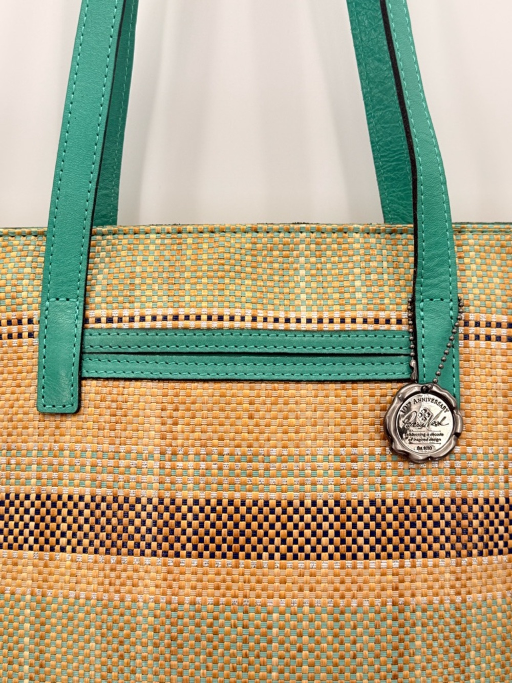 PATRICIA NASH Woven Straw Leather Tote Shoulder Bag Boho Large Summer - Picture 2 of 8
